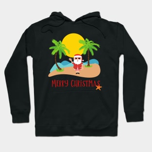 Merry Christmas Australian Beach Santa Hoodie